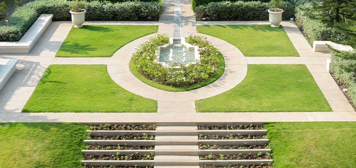 Godrej Arden geometric landscaping and gardens
